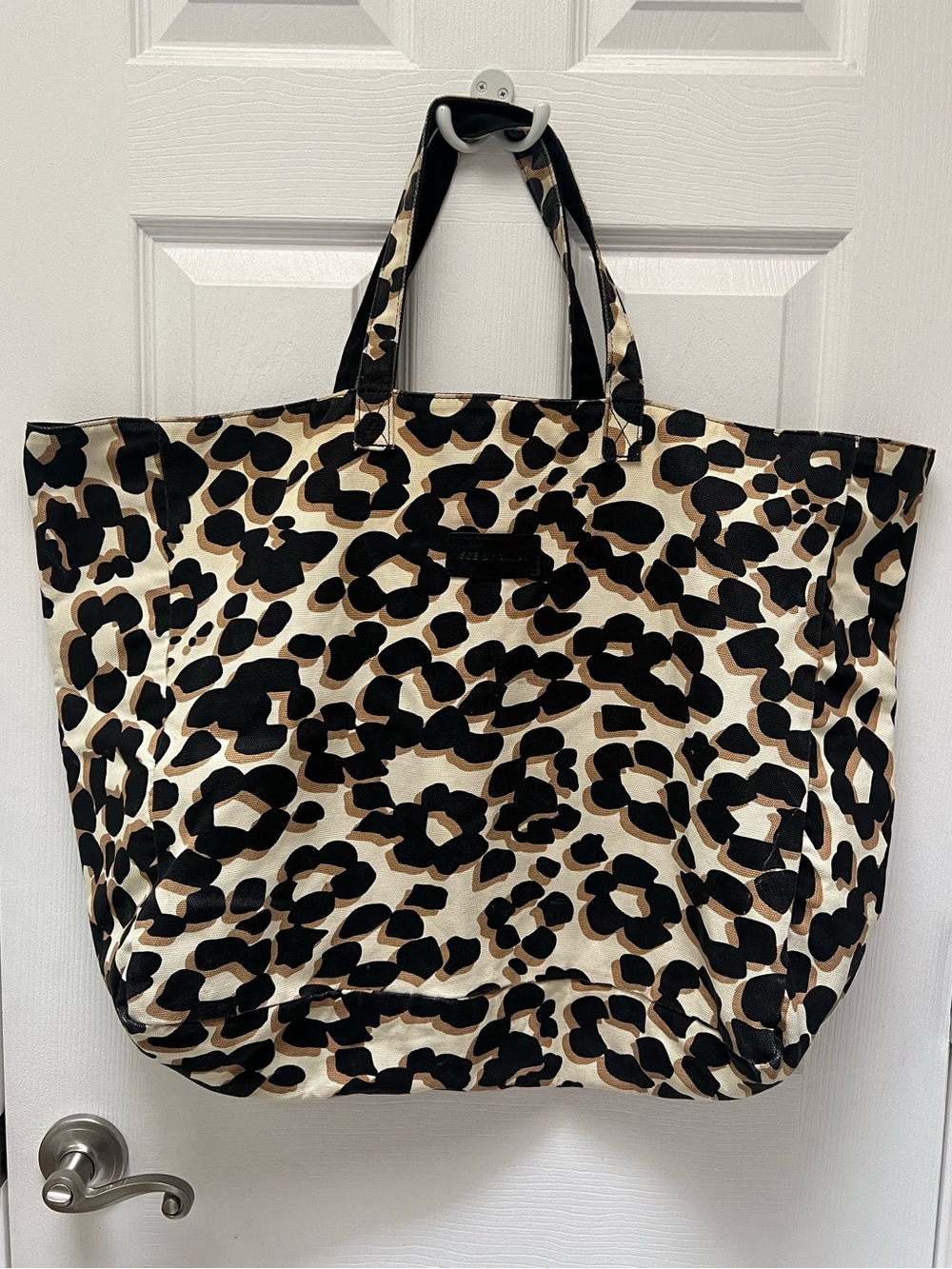 See By Chloé Leopard Print Canvas    Oversized Tote Bag